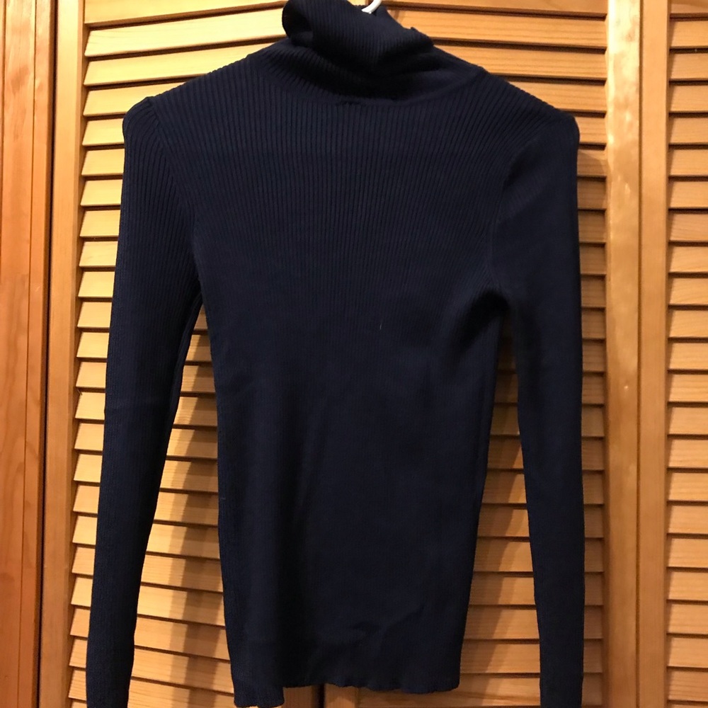 Navy blue turtleneck sweater